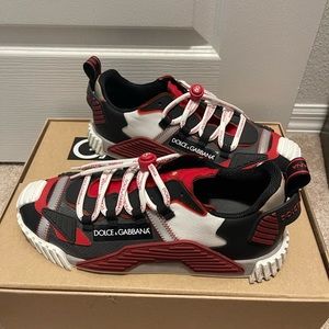 Dolce and Gabbana Red and Black NS1 Sneakers